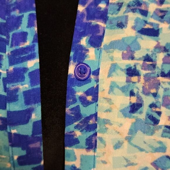 APT 9 blue sleeveless button-up blouse size pl excellent pre-loved condition - Picture 5 of 12